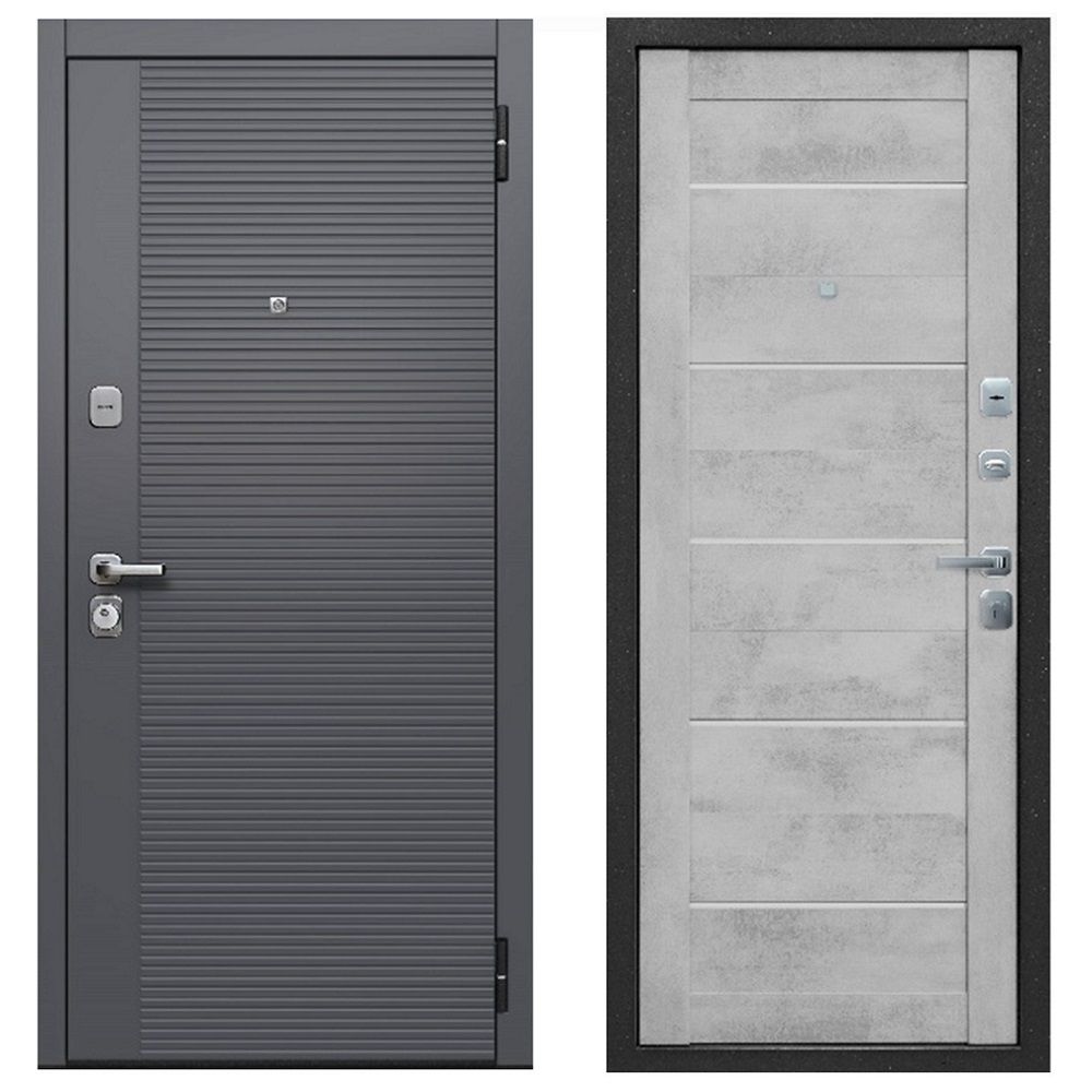 Дверь металл 7,5 см Бостон Бетон снежный Царга 960х2050 левая