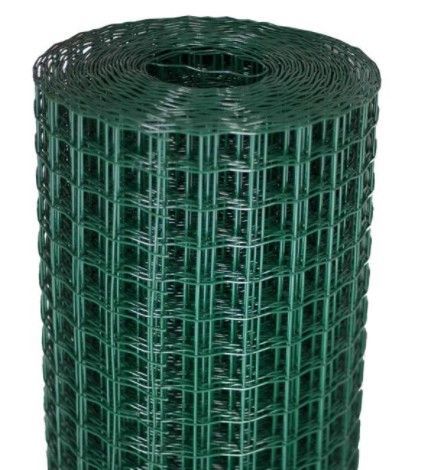 Сетка сварная оцинкованная с ПВХ покрытием  зеленая 50х50(100) d1,6мм 1,5х20м Волна