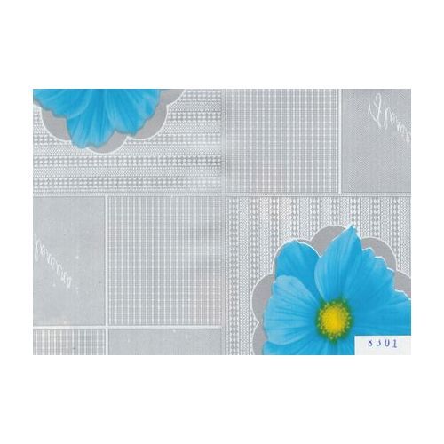 Самоклейка D&B  0,45*8м  голубой цветок на серебряном (вл.20)  арт.8301