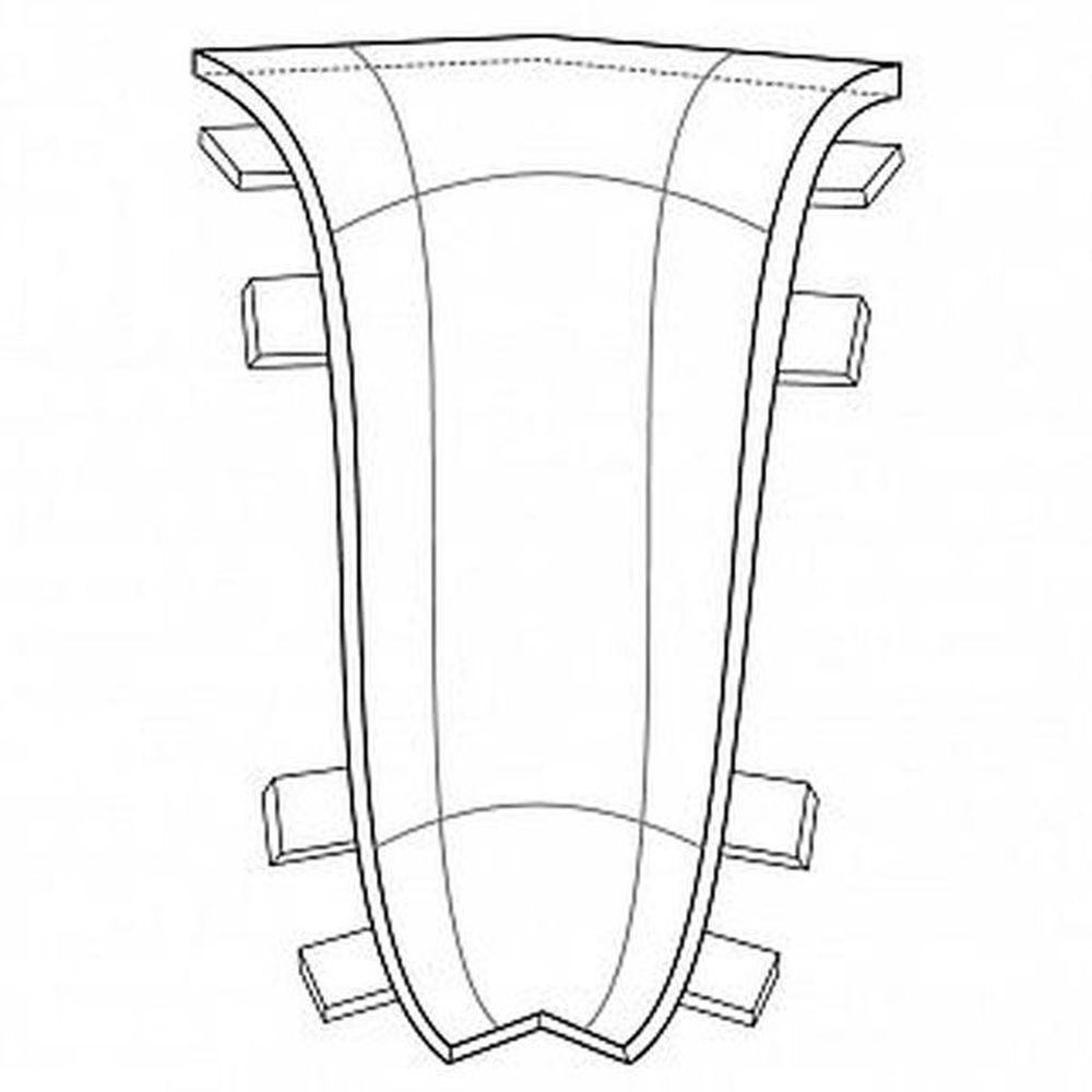 Угол внутренний для плинтуса Деконика 001-G белый глянец с к/к 70 мм (20/200)