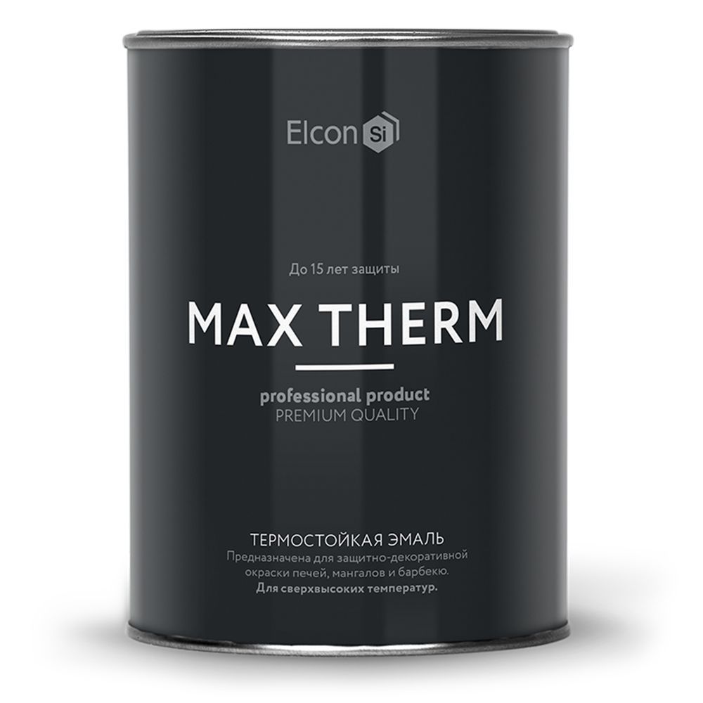 Термостойкая эмаль черная 1000 градусов 0,8 кг (12шт) Elcon