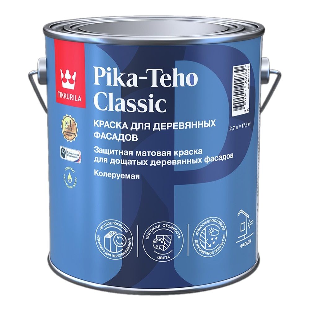 Краска для домов PIKA-TEHO CLASSIC C мат 2,7л (6шт)