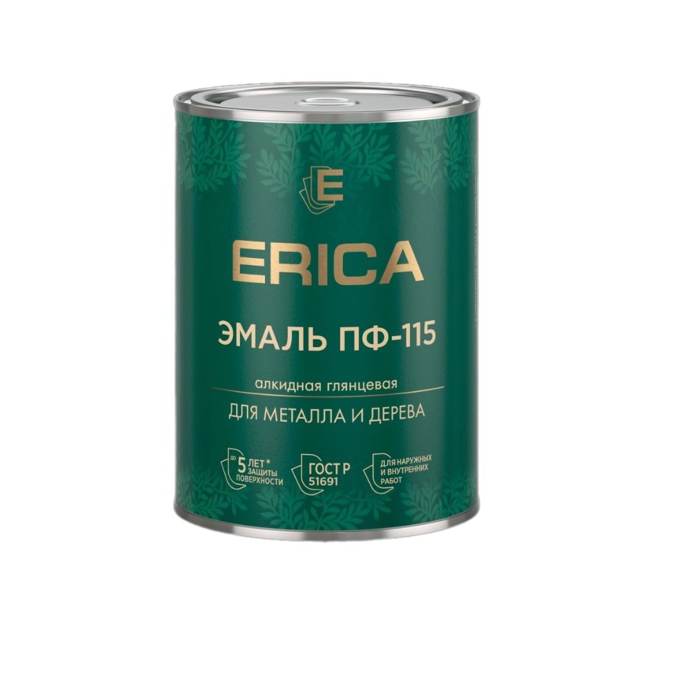 Эмаль ПФ-115 СЕРАЯ 0,8 кг (14шт) Erica