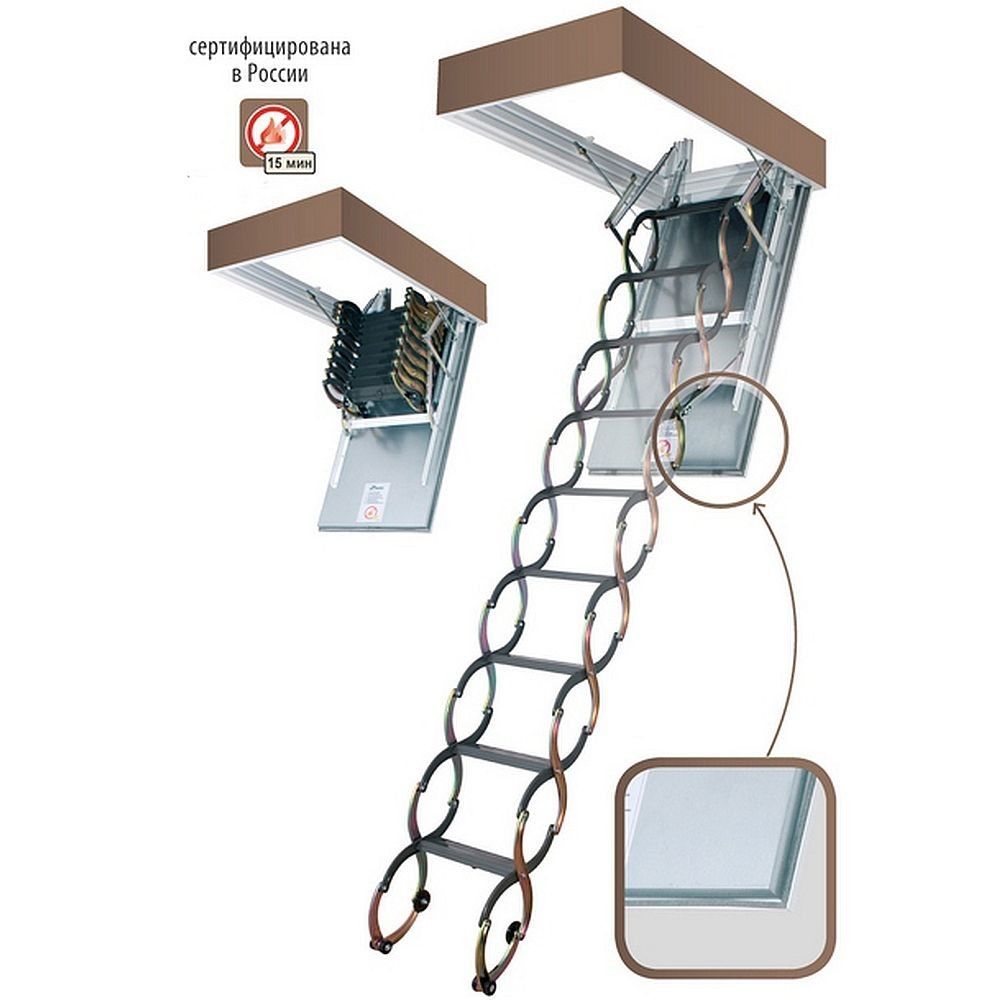 Металлическая огнестойкая лестница LSF (60x90x300см)