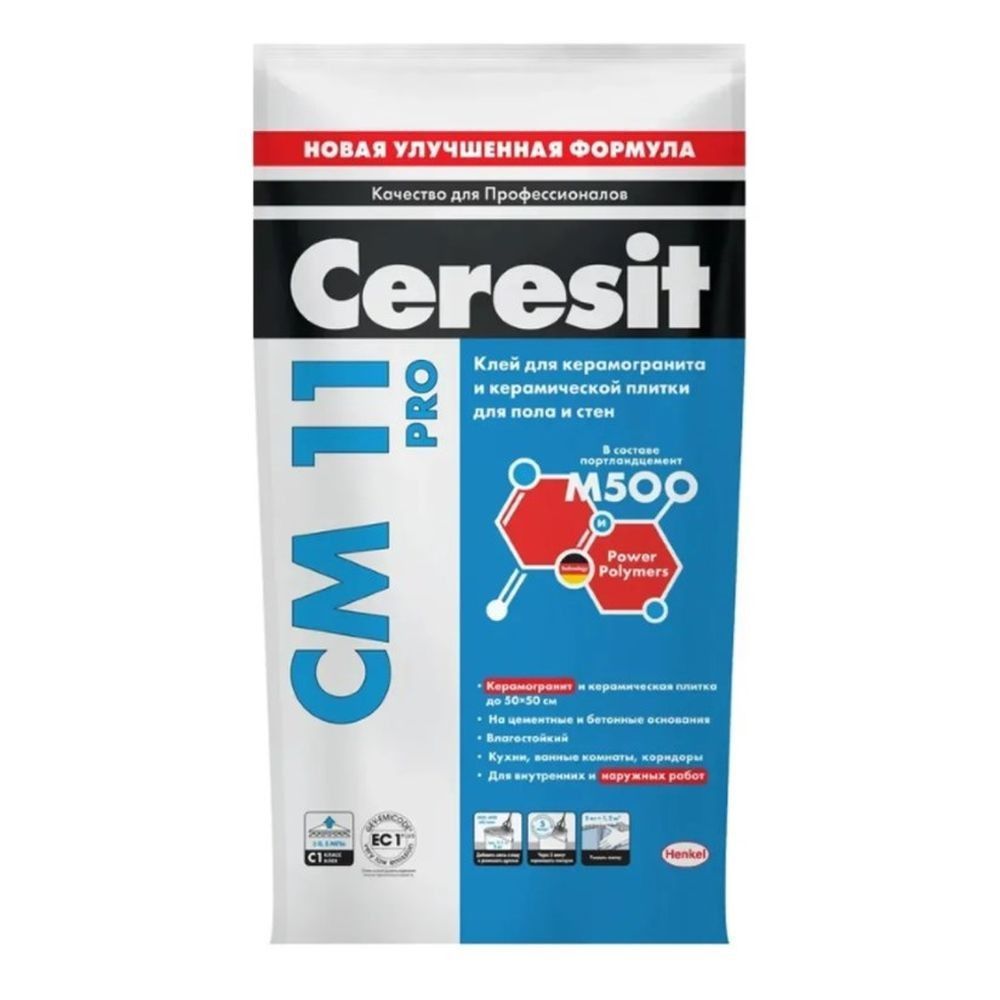 Клей плиточный СМ 11 Pro водо-морозостойкий 5кг CERESIT (4/144/подд)(2639486)