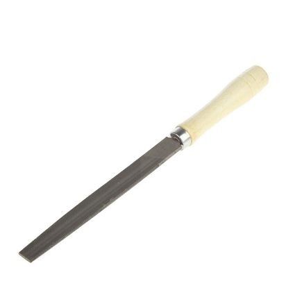 Напильник 200 мм плоский, деревянная ручка, КУРС
