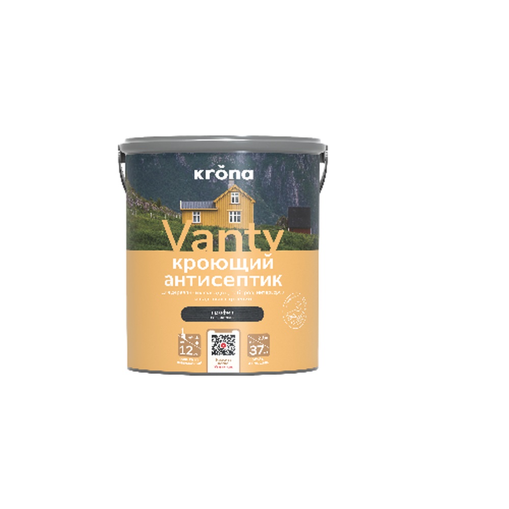 Антисептик кроющий VANTY  графит 2,5л (3шт) Krona