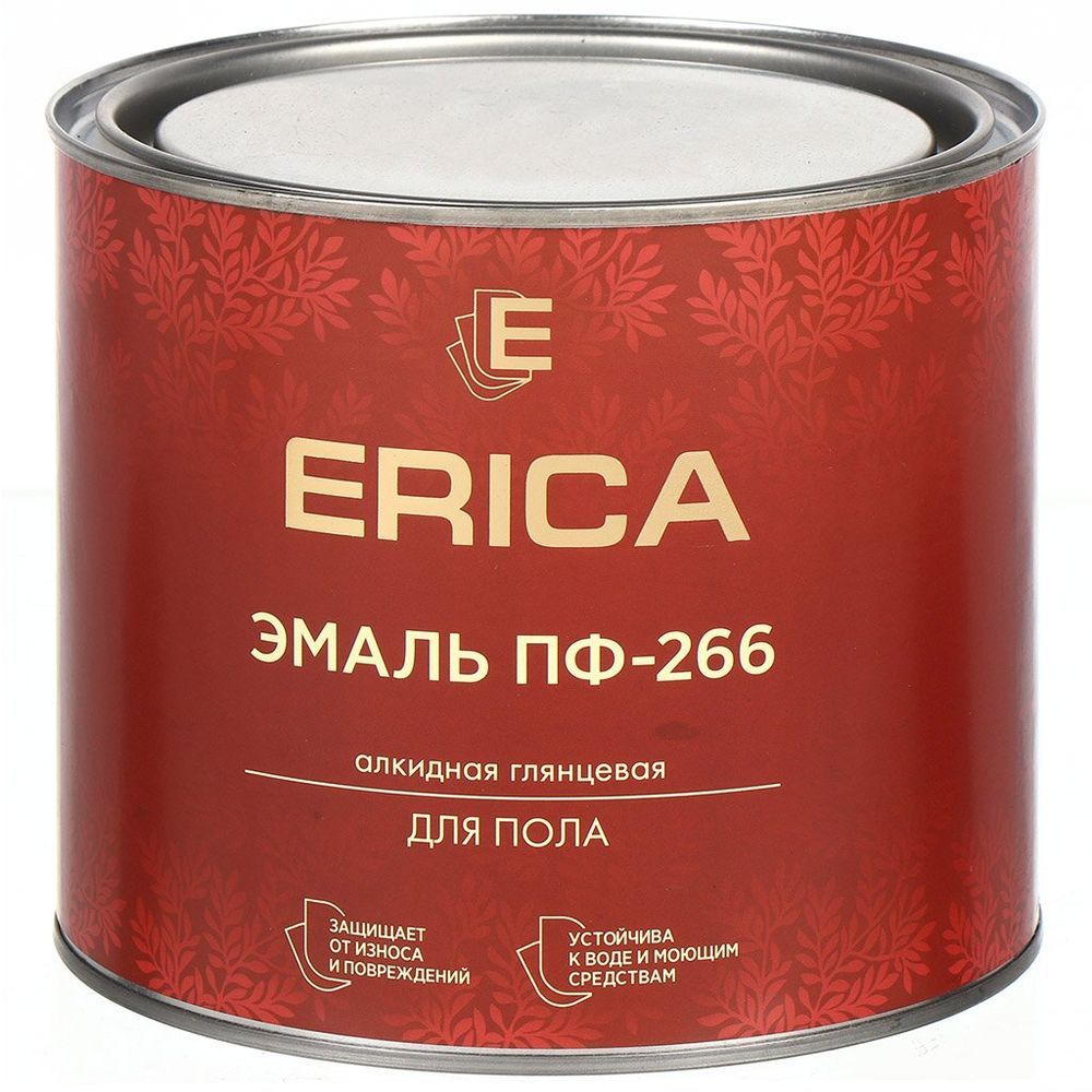 Эмаль ПФ-266 д/пола ЗОЛОТИСТО-КОРИЧНЕВАЯ 1,8 кг (6шт) Erica