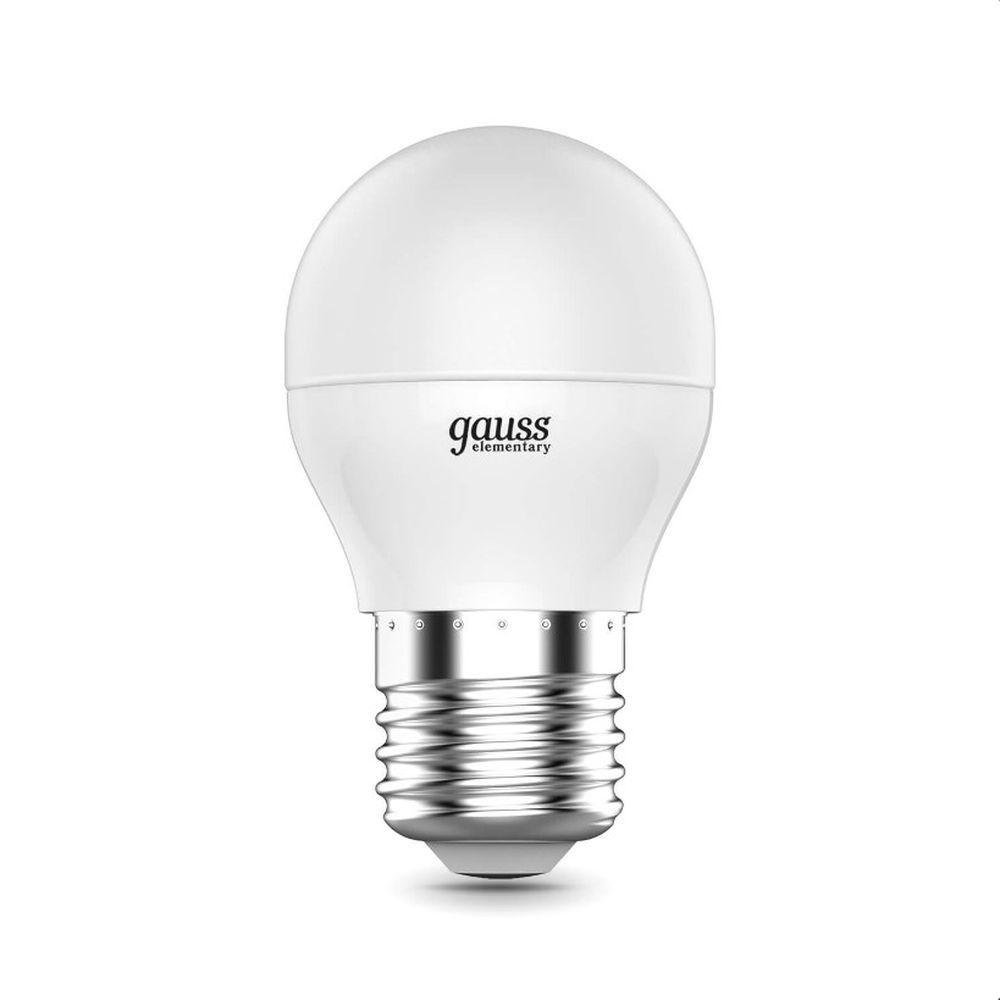 Лампа светодиодная  8Вт шар 4100К  хол. белый свет LED Elementary E27 Gauss 53228