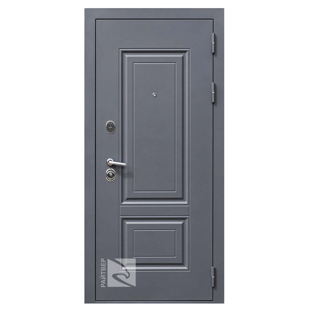 Дверь стальная Райтвер Консул 7024 (бел.матовый) 860х2050 левая  (фурнитура внутри)