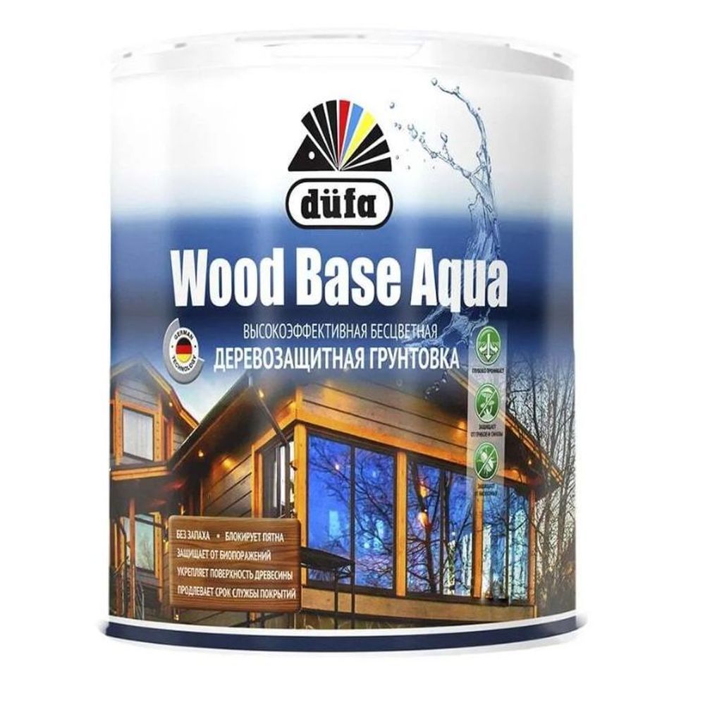 Грунт для защиты древесины Dufa Wood Base Aqua бесцветная 0,9л (Распродажа)