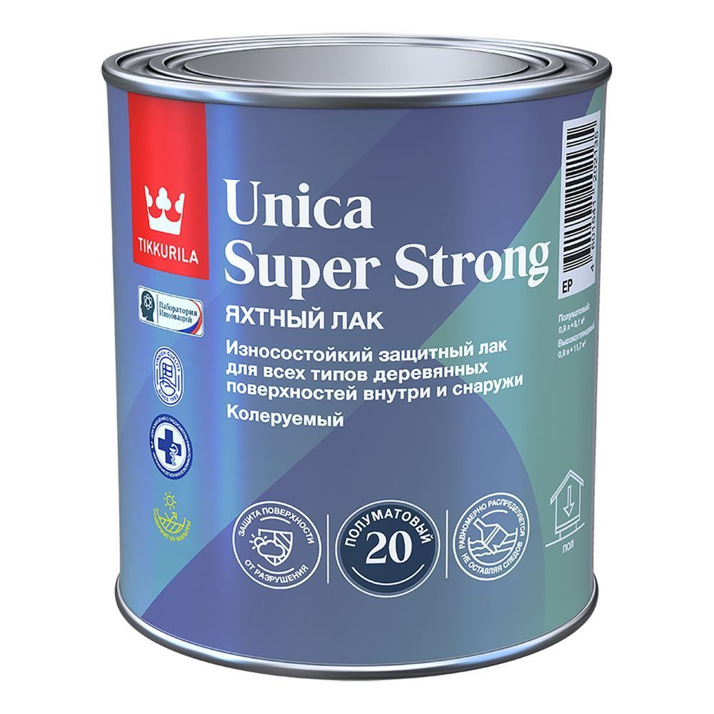 Лак универсальный UNICA SUPER STRONG EP п/мат 0,9л (6шт)