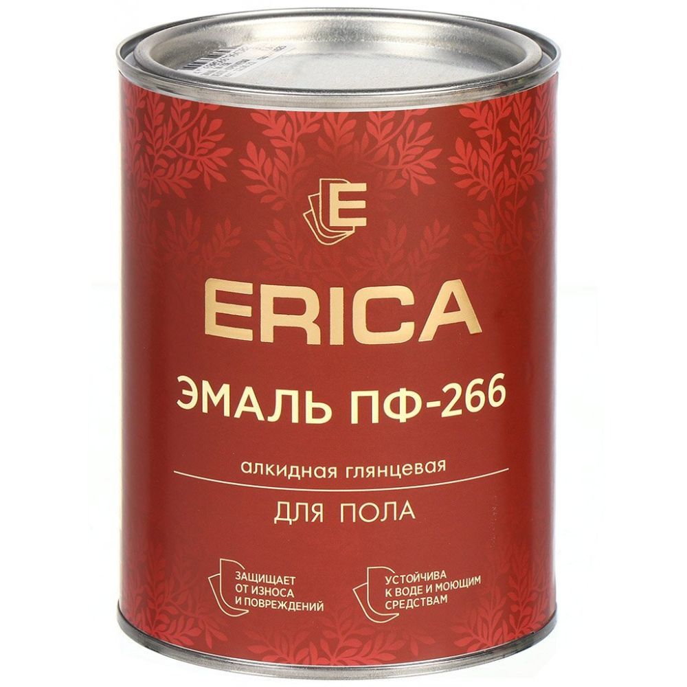 Эмаль ПФ-266 д/пола КРАСНО-КОРИЧНЕВАЯ 0,8 кг (14шт) Erica