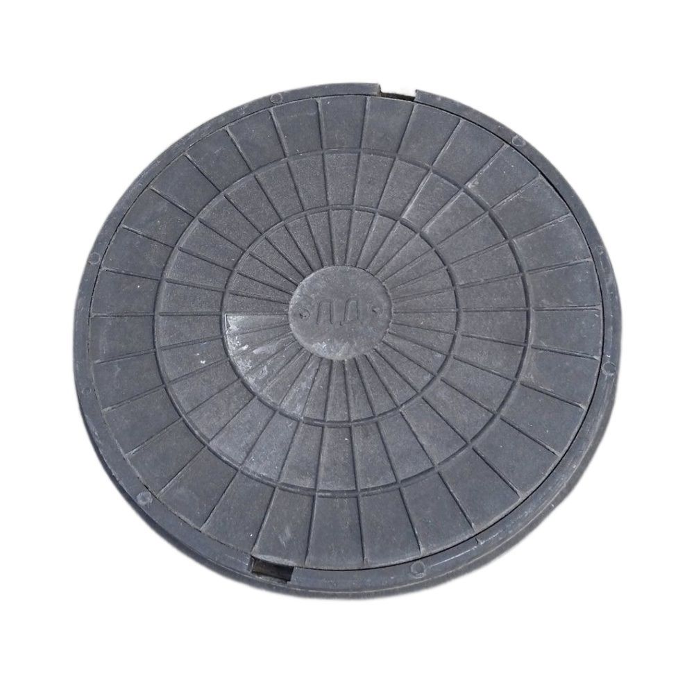 Люк полимерный легкий дачный черный (диаметр 60 см) 1,5 т