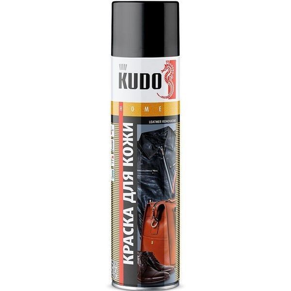 Краска для гладкой кожи Черная 400мл KUDO (12шт) KU-5241