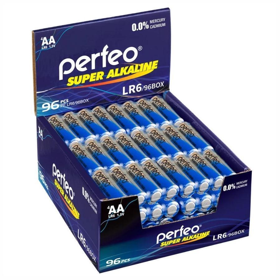 Элемент питания алкалиновый Perfeo АА 96 шт LR6/96BOX Super  (цена за 1 шт)