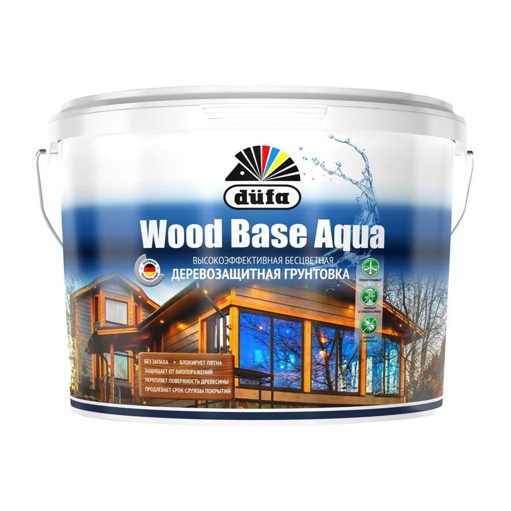 Грунт для защиты древесины Dufa Wood Base Aqua бесцветная 9л