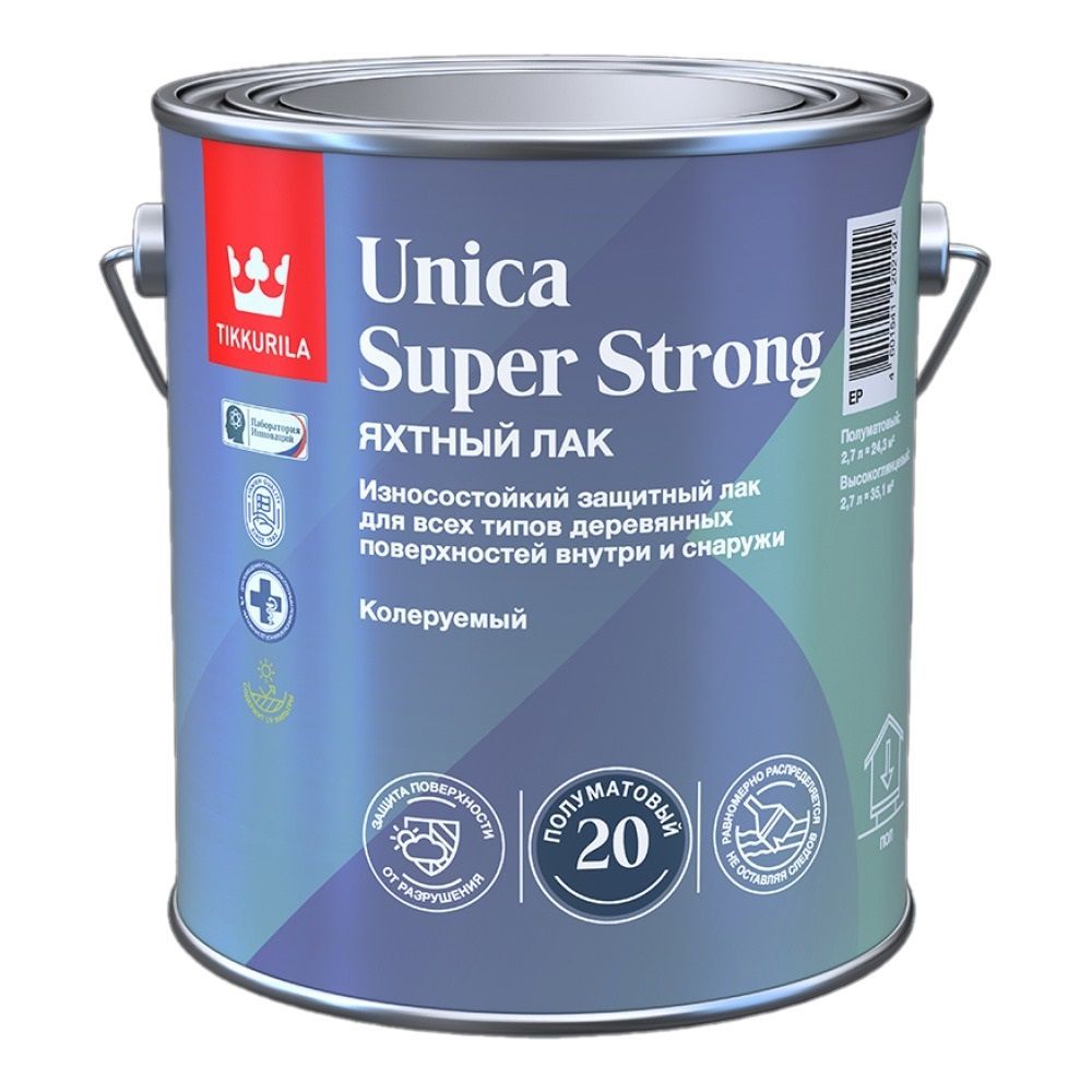 Лак универсальный UNICA SUPER STRONG EP п/мат 2,7л (6шт)