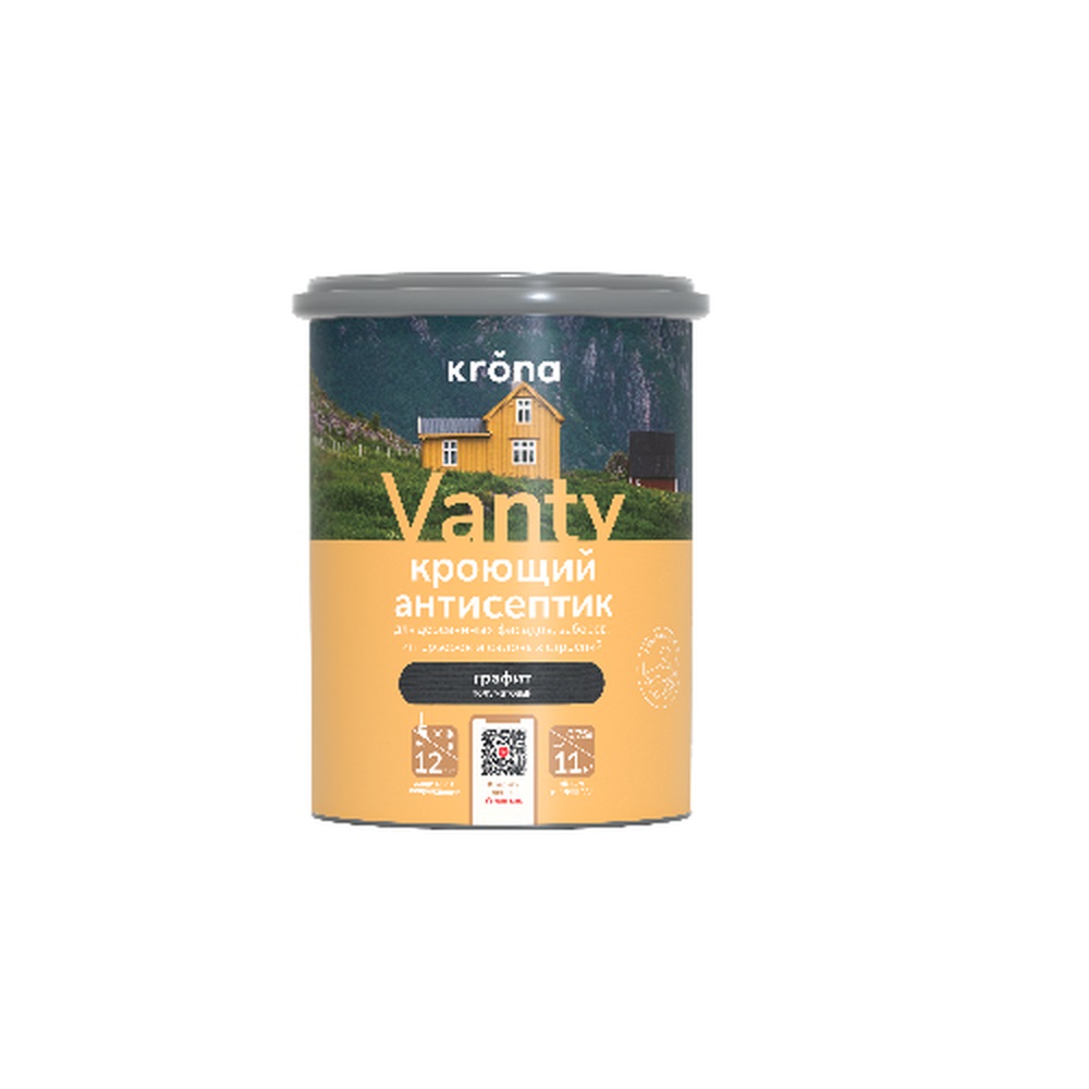 Антисептик кроющий VANTY  графит 0,75л (10шт) Krona