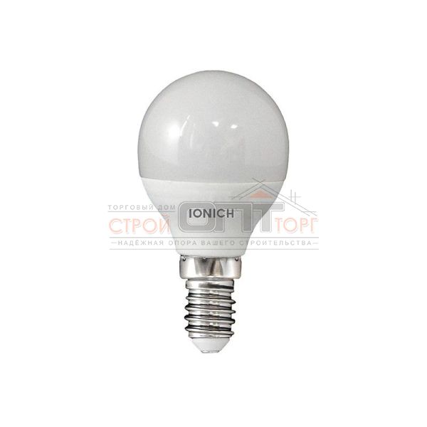 Лампа светодиодная 6Вт шар 2700К тепл. белый свет LED E14 Р45 230В IONICH 1546 (10/100шт)