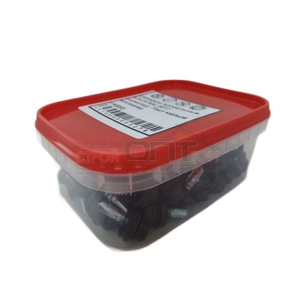Саморезы кровельные 4,8х29 RAL 8017 (шоколад)  60шт малый контейнер (кратность 24уп.)
