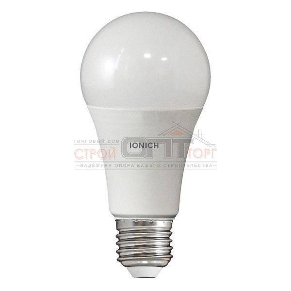 Лампа светодиодная 11Вт груша 2700К тепл. белый свет LED E27 А60 230В IONICH 1614 (10/100 шт)