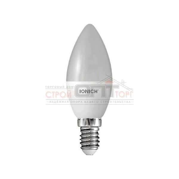 Лампа светодиодная 8Вт свеча 4000К  естественный белый свет LED E14 С37 230В IONICH 1535 (10/100 шт)