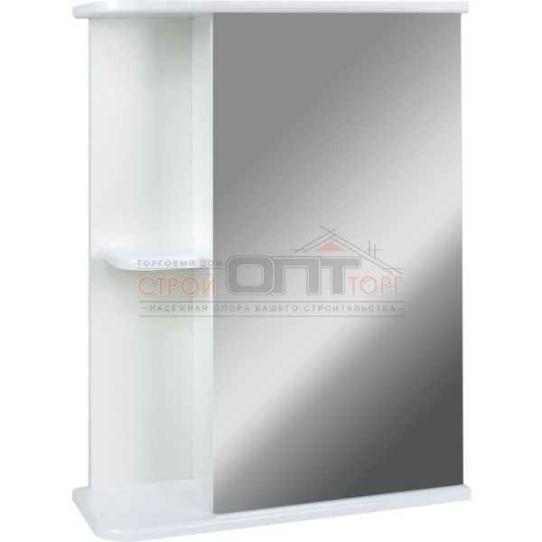 Зеркало "Гретта 50" (DORATIZ) правое белый, со шкафчиком 510х200х700