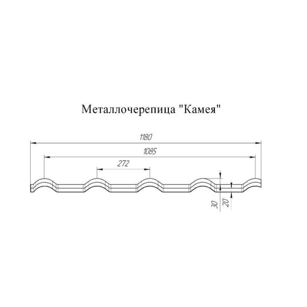 МЕТАЛЛОЧЕРЕПИЦА  Kamea покрытие Quarzit  0,5 мм
