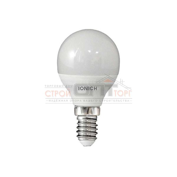 Лампа светодиодная 8Вт шар 4000К естественный белый свет LED E14 Р45 230В IONICH 1548 (10/100 шт)
