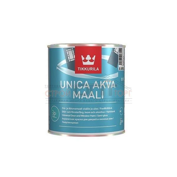 Краска для окон и дверей UNICA AKVA MAALI C п/гл 0,9л (3шт) (Распродажа)