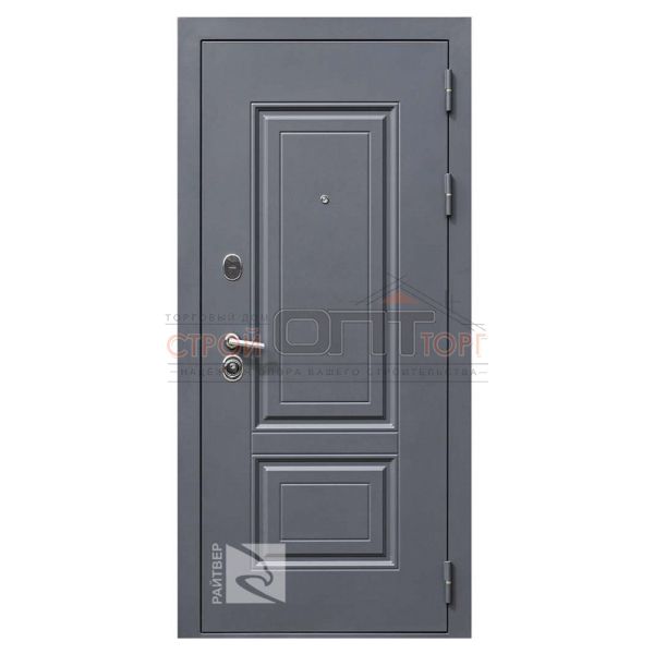 Дверь стальная Райтвер Консул 7024 (бел.матовый) 860х2050 правая  (фурнитура внутри)