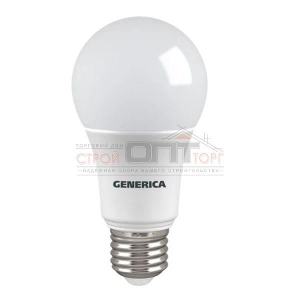 Лампа светодиодная 15Вт груша 4000К естеств. белый свет А60 E27 230В GENERICA LL-A60-15-230-40-E27-G
