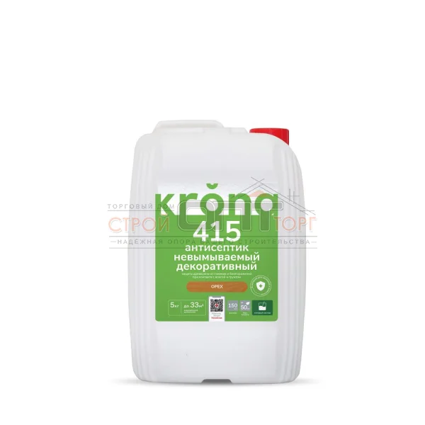 Антисептик невымываемый декоративный KRONA 415 орех  5кг