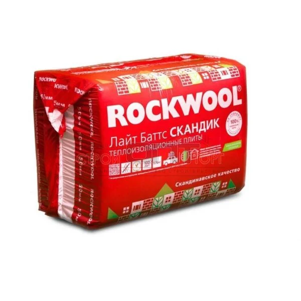 Мин.вата ROCKWOOL Лайт Баттс СКАНДИК 50х600х800 мм 5,76 кв.м