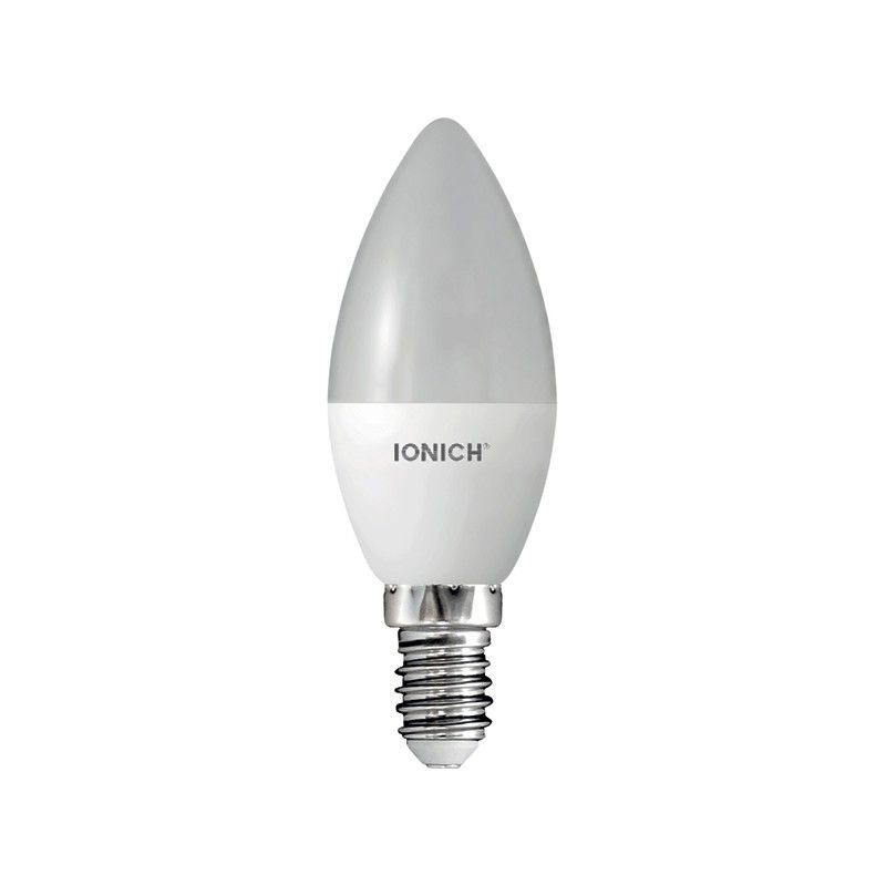 Лампа светодиодная 6Вт свеча 4000К  естественный  белый свет LED E14 C37 230В IONICH 1529 (10/100шт)