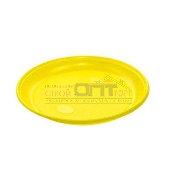 Тарелка дес.D-205 желтая (100шт/уп) (20уп/коробка) Полиэр