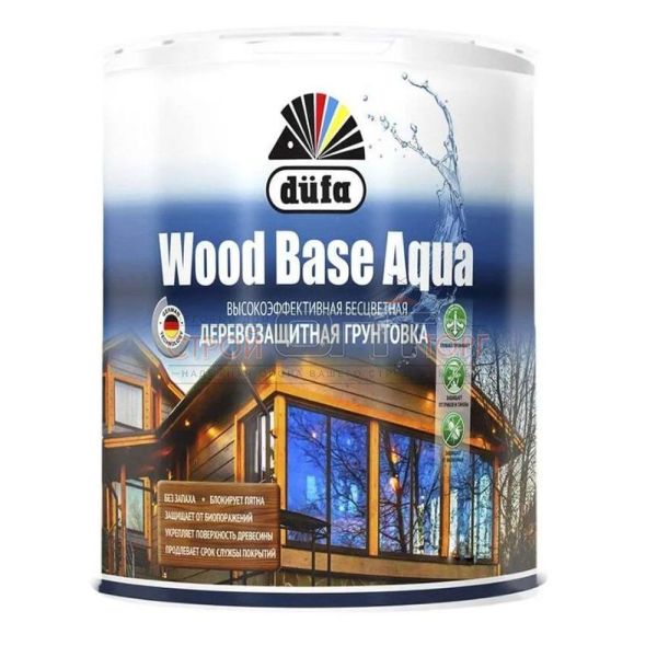 Грунт для защиты древесины Dufa Wood Base Aqua бесцветная 0,9л (Распродажа)